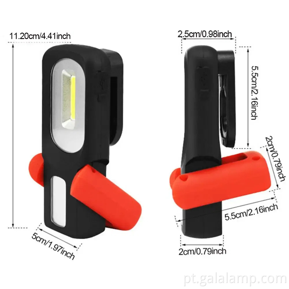 Versátil Luz de trabalho recarregável USB com ímã forte